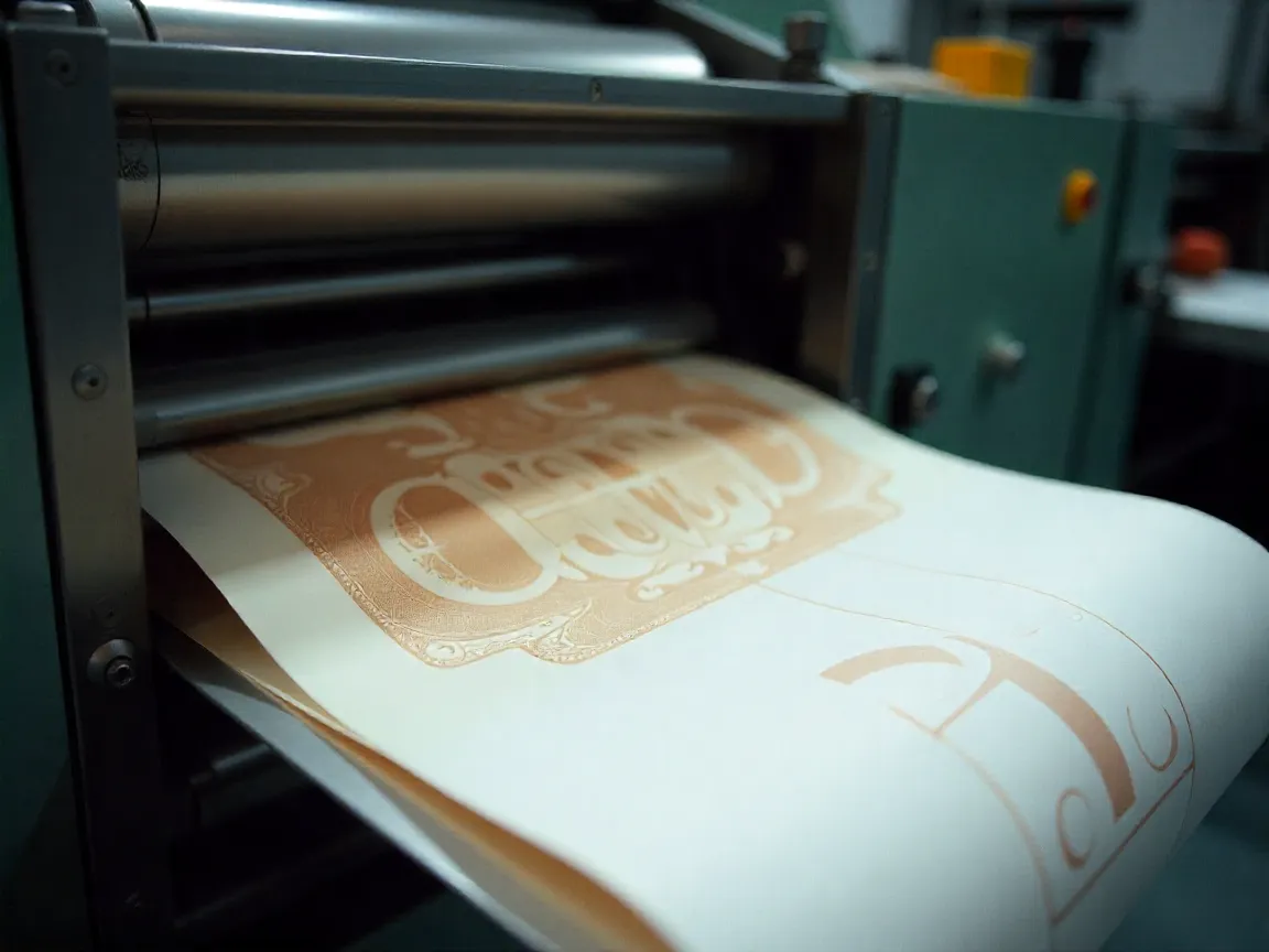 Modern printing press machinery in action